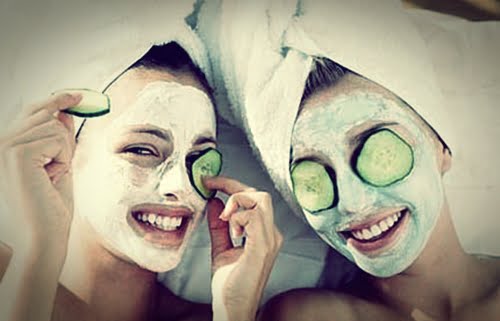 Women in facial masks