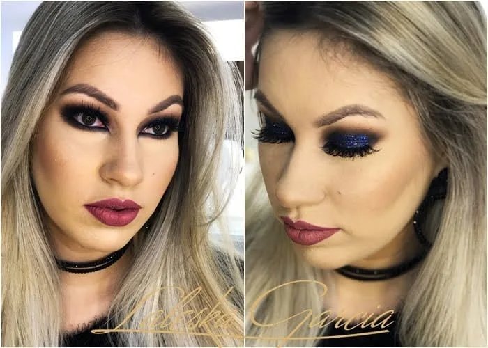 Olho esfumado com glitter - Laleska Garcia